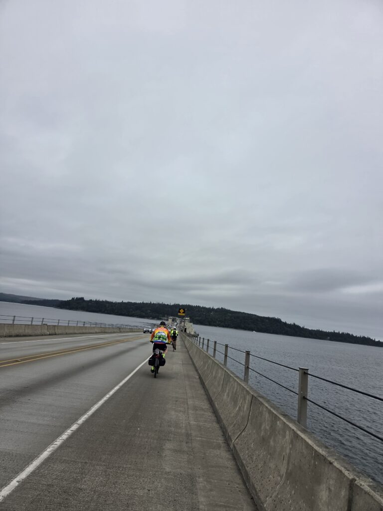 Crossing the Hood Canal Bridge on our way around the Hood Canal