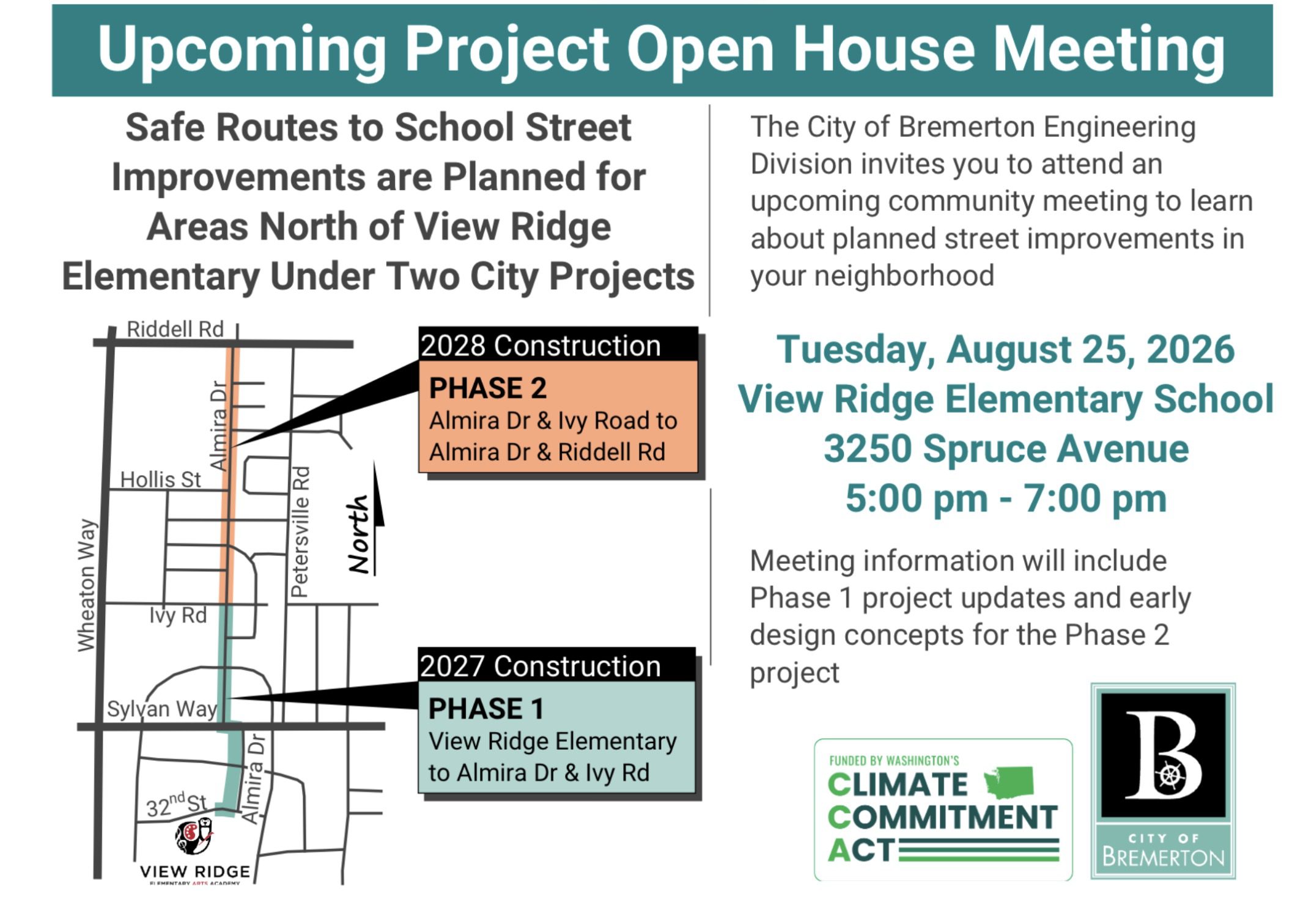 Open house flyer: View Ridge street improvements
