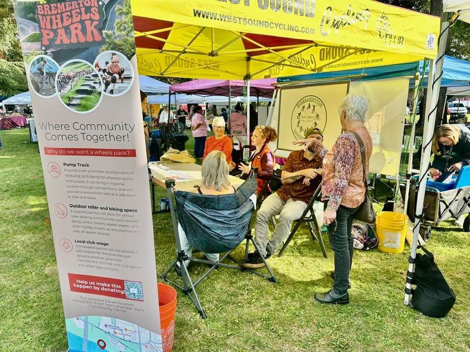 Wheels Park Booth at Bremerton Farmers Market